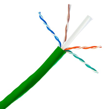 Cable Wholesale Bulk Cat6a Green Ethernet Cable with 10 Gig Solid, UTP, 500Mhz, 23 AWG Spool - 1000 ft. 13X6-051NH